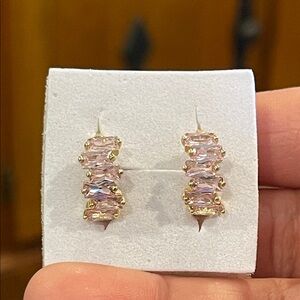 Elegant Gold and Pink Earrings